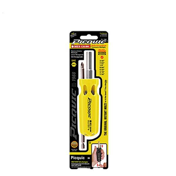 PICQUIC - Hex Calibre - SAE Hex Keys - 7 Pcs - W/ 3/32", 7.64", 1/8", 9/64", 5/32", 3/16", 7/32"