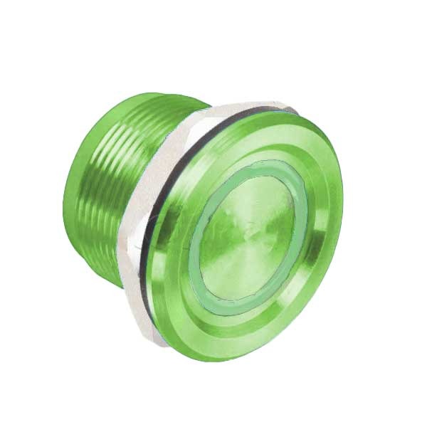 Rosslare - PX-34M - Piezoelectric Switch - LED Ring - 5-30 VDC - IP68 - Green