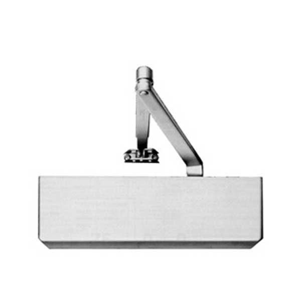 Norton - 7500 - Packed Manual Commercial Door Closer - Back Check Function - PA Bracket/Regular/Top Jamb - Hold Open - Adjustable Arm - Adjustable Sizes 1-6 - Plastic Cover - Satin Aluminum - Fire Rated - Grade 1