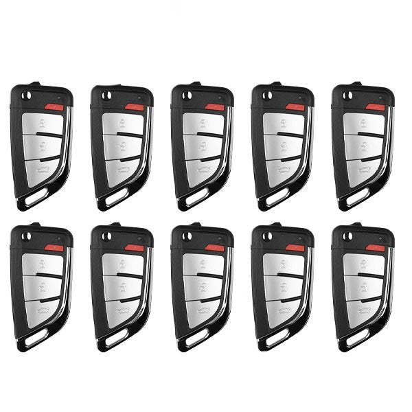 10 x Xhorse - Knife Style / 4-Button Universal Remote Flip Key for VVDI Key Tool (Wired) (Pack of 10)