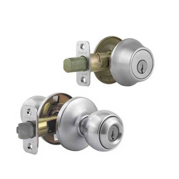 Kwikset - 690P - Polo Combo Lockset - Knob & Deadbolt - Satin Nickel - Entrance - Grade 3