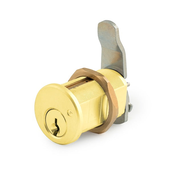 Olympus - 820S - S Series: Schlage C Keyway Cam Lock - 7/8" Cylinder Diameter - Polished Brass - Grade 1