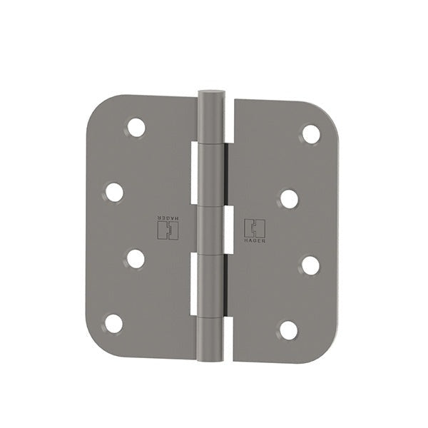Hager - RC1842 - 5-Knuckle - Round Corner 5/8" Radius - Plain Bearing with Fasteners - 4" x 4" - Optional Finish - Optional Pin Function