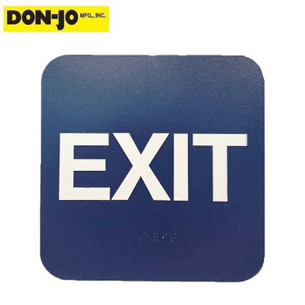 Don-Jo - HS 9070 35 - Exit Sign w/ Braille - Matte Blue - 9" x 6"