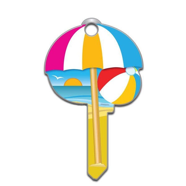LuckyLine - B113K - Key Shapes - Beach - Kwikset - KW1 - 5 Pack