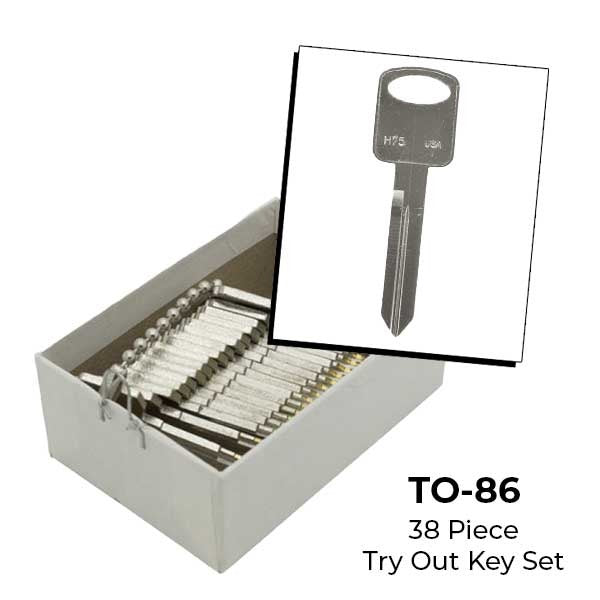 AeroLock - TO-86 - Ford - All Glove Box Locks Try-Out Key Set - H75 - 38 Keys