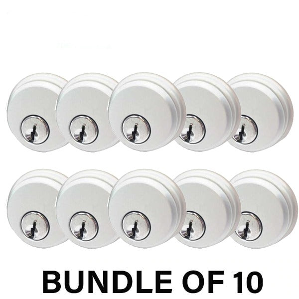 10 x (2) ZINC Mortise Cylinder - 1" - Aluminum Finish - SC1 - Keyed Alike (Bundle - 10 Packs of 2)