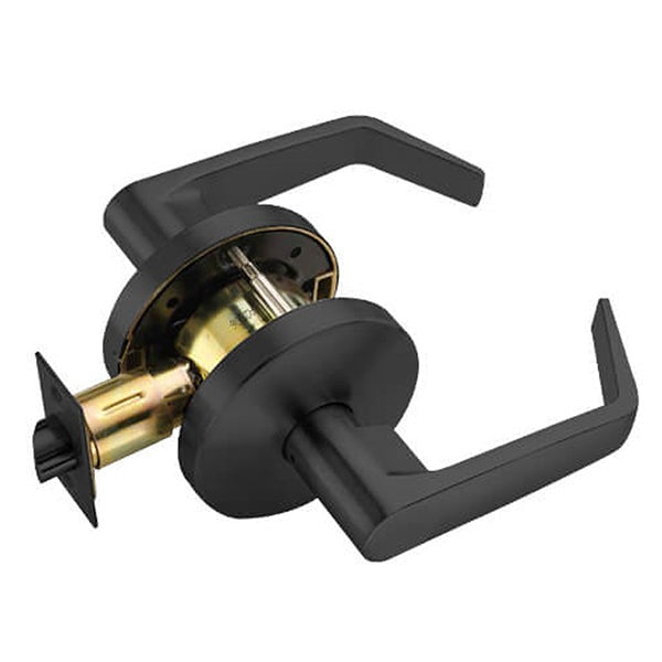 Falcon - W101S - Cylindrical Leverset - Dane Lever - Passage - 2 3/4" Backset - Flat Black - Grade 2