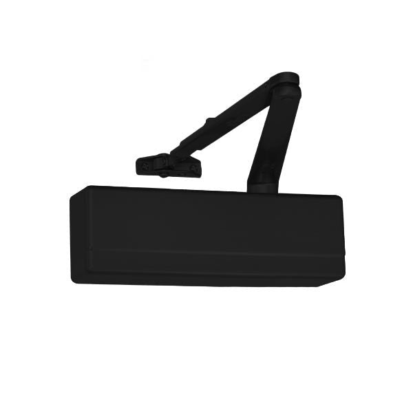 Sargent - 281 - Powerglide Cast Iron Door Closer - Back Check Function - Universal Standard Arm Package - Adjustable Size 1-6 - Plastic Cover - Black Suede - Fire Rated - Grade 1