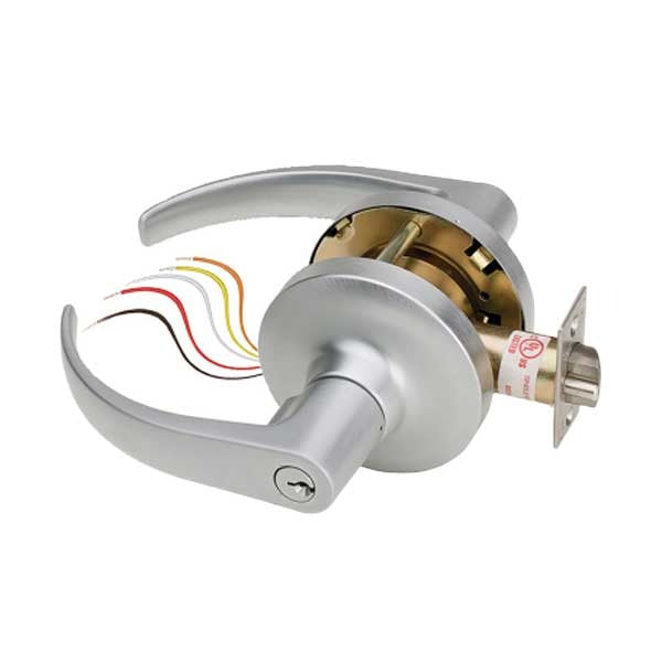 SDC - Z7250 - Electrified Cylindrical Lockset - Fail Safe - Galaxy Lever - 12/24VDC - Satin Chrome - Grade 1