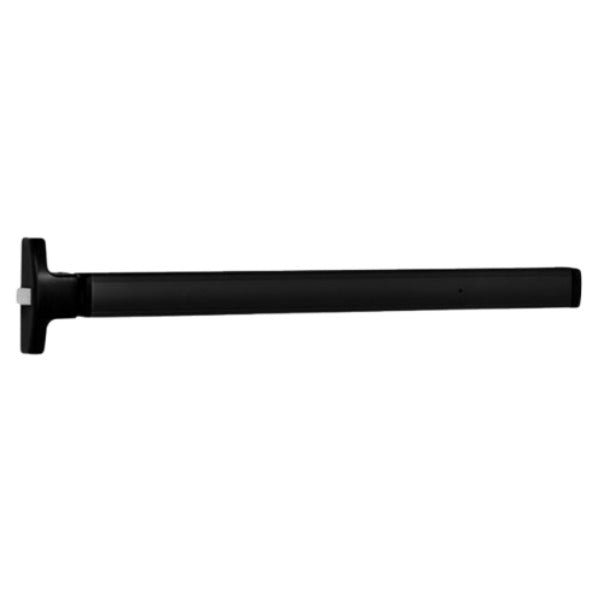 Falcon - 1790 Series Grade - 1 Rim Type Pushpad Exit Device, Narrow Stile - 36" - Exit Only - Black Anodized Aluminum Finish, Non-Handed