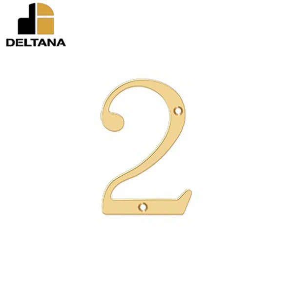 Deltana - 4" Numbers - Solid Brass - Optional Finish