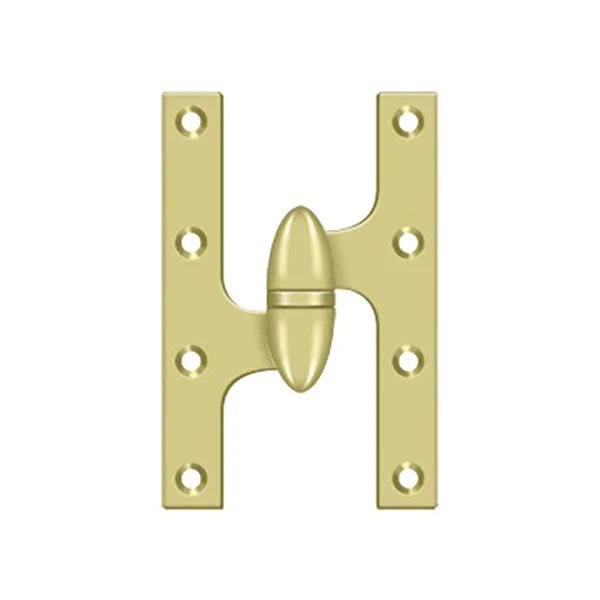 Deltana - 6" x 3-7/8" Olive Knuckle Hinge - Ball Bearing - Solid Brass - Left Handed - Optional Finish