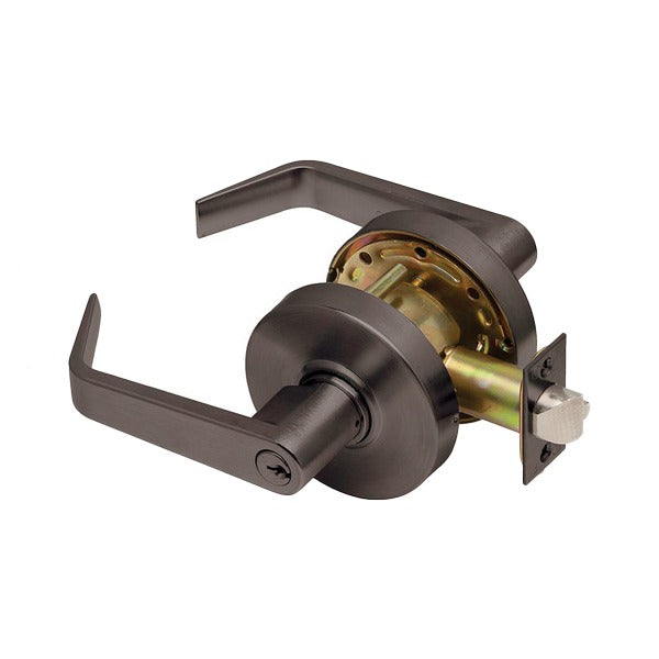 Dexter C1000 - Commercial Lever Set Handle - Cylindrical Lockset - Turn-Pushbutton - Keyed Different - 2-3/4” Standard Backset - Oil Rubbed Bronze - Entrance - Fire Rated - Grade 1
