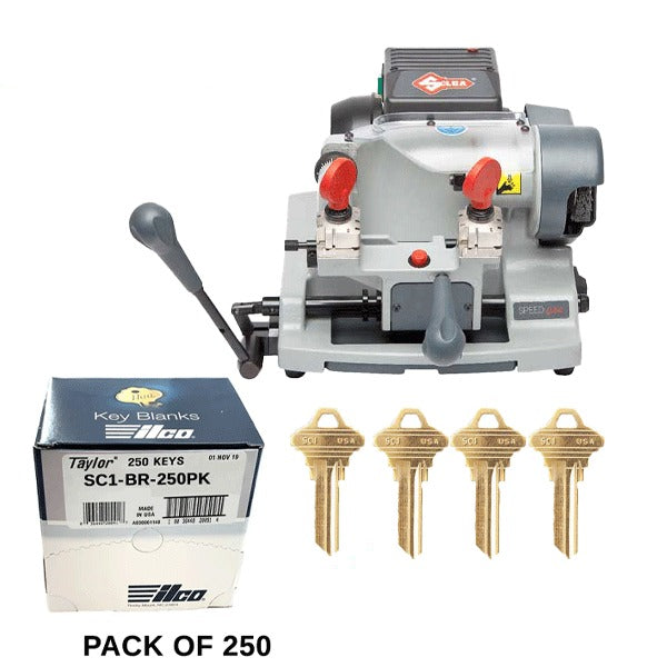 Ilco - Silca Speed 044 - Semi-Automatic Key Machine - 120V - 2 Free 250 Packs Of SC1 Keys Bundle