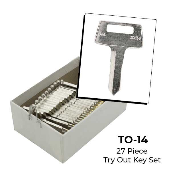 AeroLock - TO-14 - Kawasaki ATV - All Locks Try-Out Key Set - X254 - 27 Keys