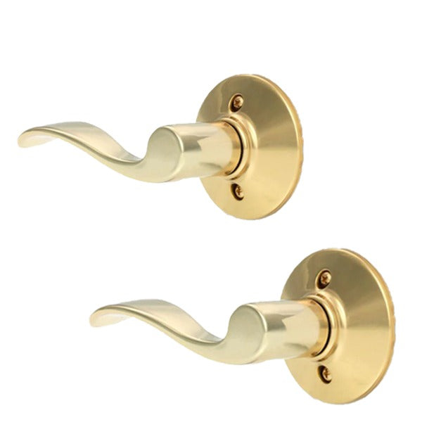 Schlage - 16210 - Accent Lever Set - Passage - Round Rose - Bright Brass - LH - Grade 2