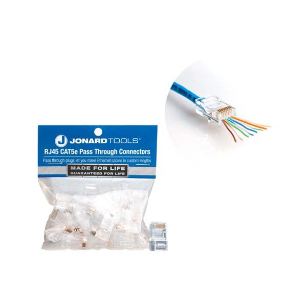 Jonard Tools - CAT6 RJ45 Pass-Through Connectors (Pack of 25)