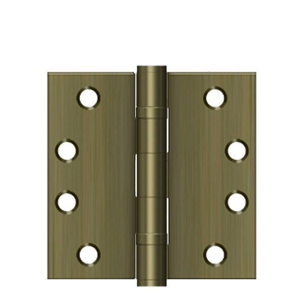 Deltana - 4" x 4" Square Hinge - Heavy Duty - Ball Bearing - Antique Brass