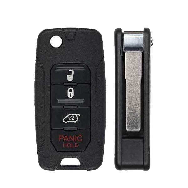 2015-2020 Jeep Renegade Fiat 500X / 4-Button Flip Key / PN: FI5-AM433TX / 2ADFTFI5AM433TX (AFTERMARKET)