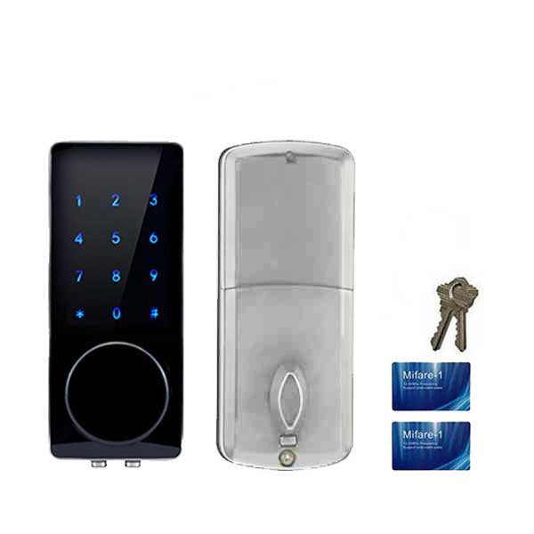 Premium Electronic Touchscreen Deadbolt - Key Override - 13.56MHz RFID - Satin Silver