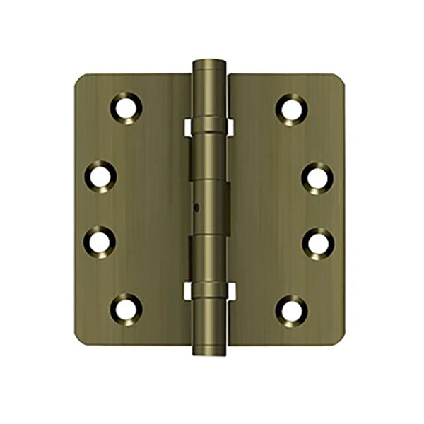 Deltana - 4" x 4" x 1/4" Radius Hinge - Ball Bearing - NRP - Solid Brass - 0.129 Thickness - Optional Finish