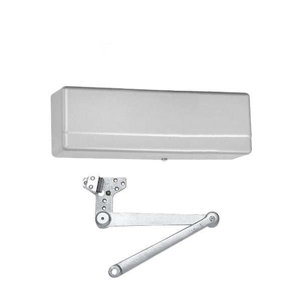 Sargent - 281 - Powerglide Cast Iron Door Closer - Back Check Function - Heavy Duty Hold Open Parallel Arm w/ Compression Stop - Adjustable Size 1-6 - Plastic Cover - Aluminum - Fire Rated - Grade 1
