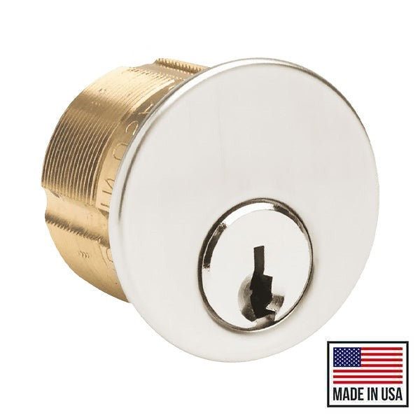 Ilco - 7205 - Mortise Cylinder - 5 Pin - 1 1/4" - Schlage C - Standard Cam - KD - 625 - Bright Chrome - Grade 1