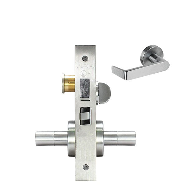 Cal-Royal - NM8456 - NM Series Mortise Lock - Heavy Duty - Sectional Trim Corridor - LHR - Satin Chrome - Grade 1
