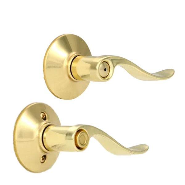 Schlage - 16210 - Accent Lever Set - Privacy - Round Rose - Bright Brass - RH - Grade 2