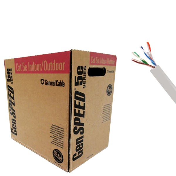 DynoTech - GenSPEED 5000 Residential CMX Outdoor-CMR Network Cable - Cat5e - UTP - 1000ft - White