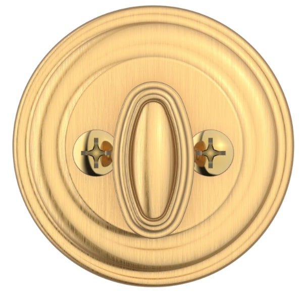 Baldwin Reserve - SC.TRD.044 - Traditional Round Single Cylinder Deadbolt Lifetime Satin Brass