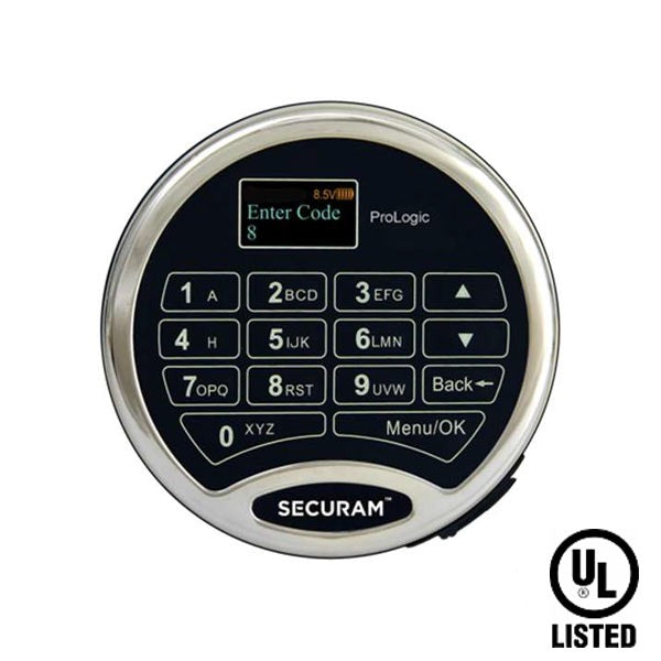 SECURAM - ProLogic L62 Electronic Safe Keypad ONLY - UL Listed - Chrome
