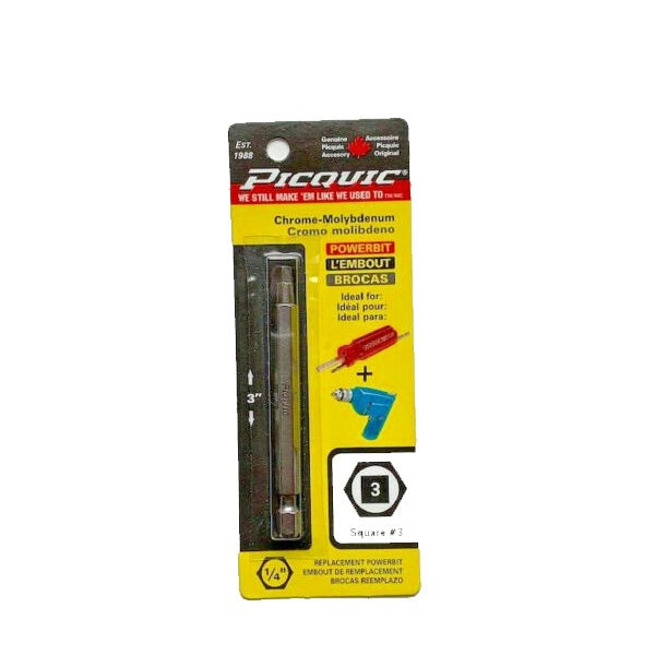 PICQUIC - 3" Length Powerbits - Optional Bit Sizes - Robertson