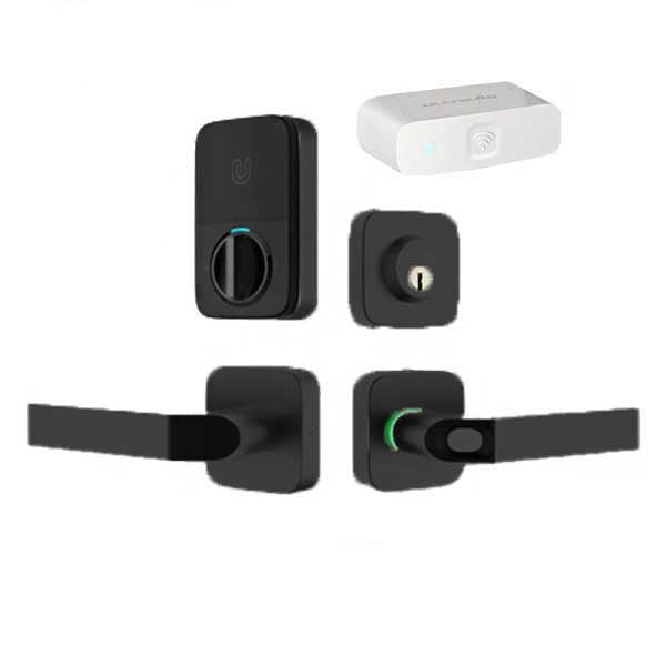 Ultraloq - Electronic Smart Combo Lever Set w/ Wi-Fi Bridge - Finger Print Reader - Bluetooth - Prox Key Fob Access