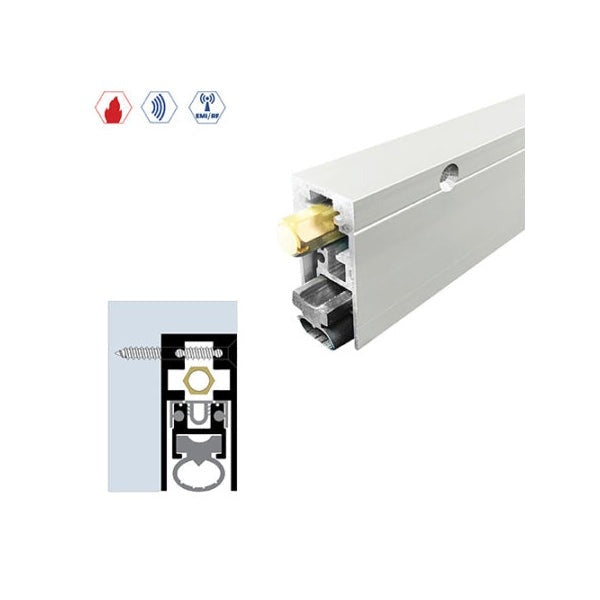 Legacy Manufacturing - 7663 - Semi-Mortised Automatic Door Bottom - 29/32" x 1-15/16" - White Powder Coat - Optional Length