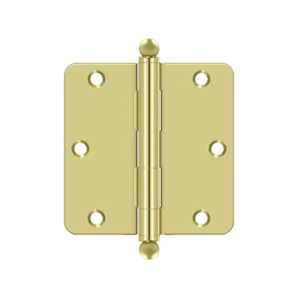 Deltana - 3-1/2" x 3-1/2" x 1/4" Radius Hinge - w/ Ball Tips - Optional Finish