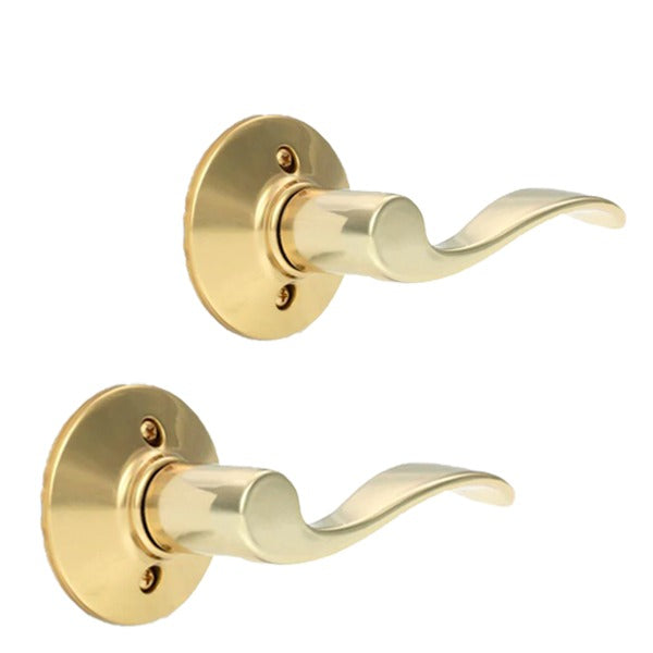 Schlage - 16210 - Accent Lever Set - Passage - Round Rose - Bright Brass - RH - Grade 2