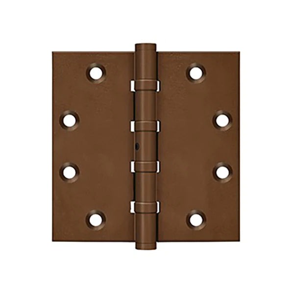 Deltana - 4-1/2" x 4-1/2" Square Hinge - Ball Bearing - NRP - Solid Brass - US10BR