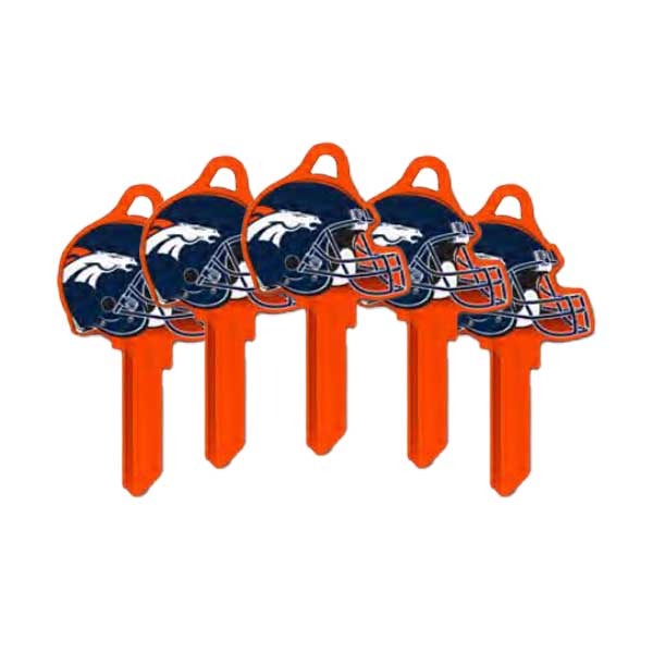 Ilco - NFL TeamKeys - Helmet Edition - Key Blank - Denver Broncos - KW1 (5 Pack)