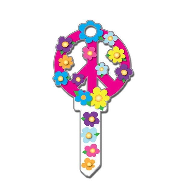 LuckyLine - B104K - Key Shapes - Peace Sign - Kwikset - KW1 - 5 Pack