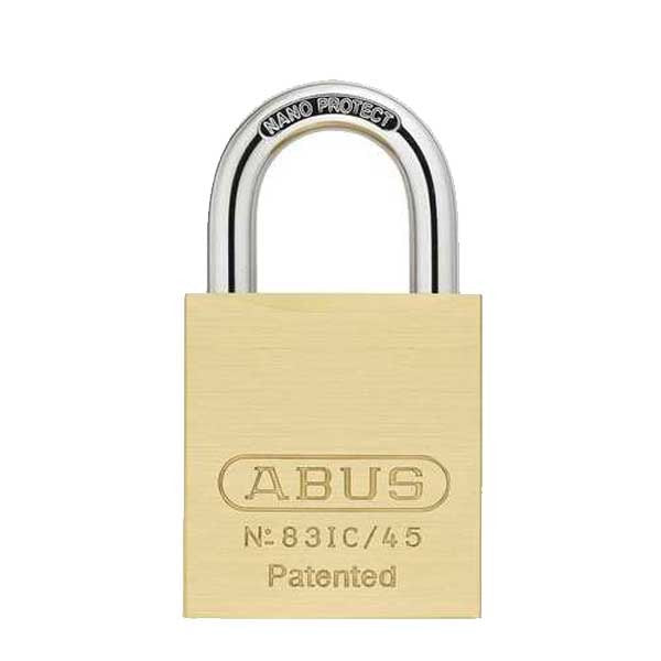 Abus - 83IC/45 B - Premium Loaded Brass Padlock - S2 - SFIC Interchangeable Core - Less Core - 1-27/32" Width - Optional Shackle Length