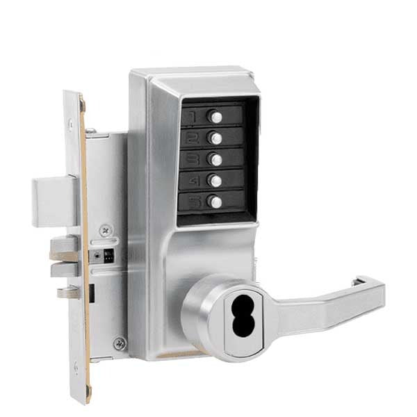 Simplex - R8148B - Mechanical Pushbutton Mortise Lever Set - Combination/Passage/Lockout/Deadbolt - SFIC - 23⁄4" Backset - Satin Chrome - RH