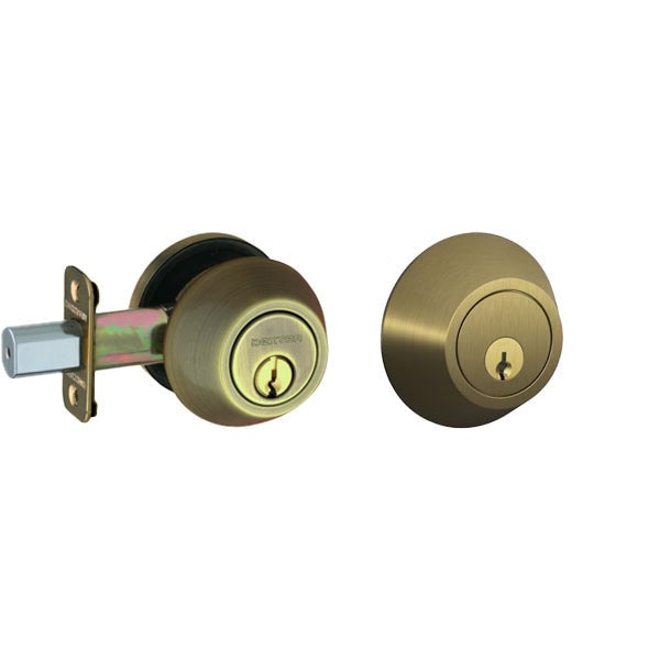Schlage - JD60 - Single Cylinder Deadbolt Lock - 5-Pin - C-Keyway - Antique Brass - Grade 3