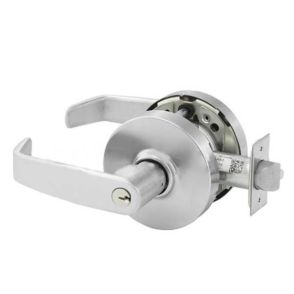 Sargent - 10G37 - Mechanical Cylindrical Lock - L Rose / L Lever - Classroom - LA Keyway - 26D - Satin Chrome Plated - Grade 1