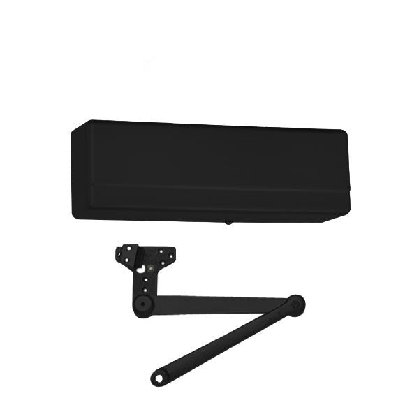 Sargent - 281 - Powerglide Cast Iron Door Closer - Back Check Function - Heavy Duty Hold Open Parallel Arm w/ Compression Stop - Adjustable Size 1-6 - Plastic Cover - Black Suede - Fire Rated - Grade 1