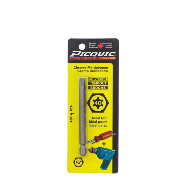 PICQUIC - 3" Length Powerbits - Optional Bit Sizes - Torx