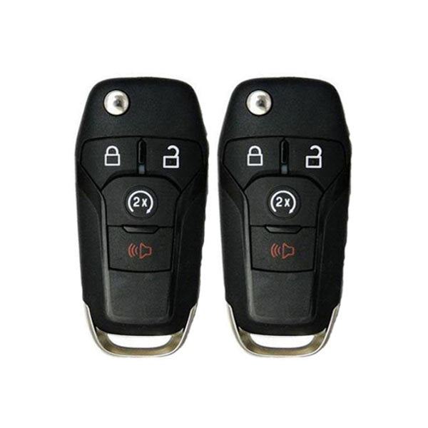 2 x 2015-2022 Ford F-Series Raptor Ranger / 4-Button Flip Key / 164-R8134 / N5F-A08TDA (AFTERMARKET) (Bundle of 2)