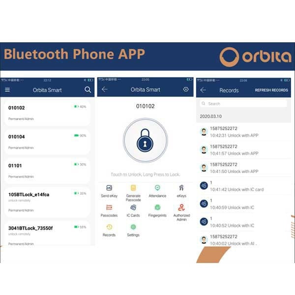 Orbita - S3074SBT - Mortise Hotel Lock - SPLIT Design - Bluetooth & RFID - Optional Lever Style - 6 VDC - Optional Finish - Grade 2