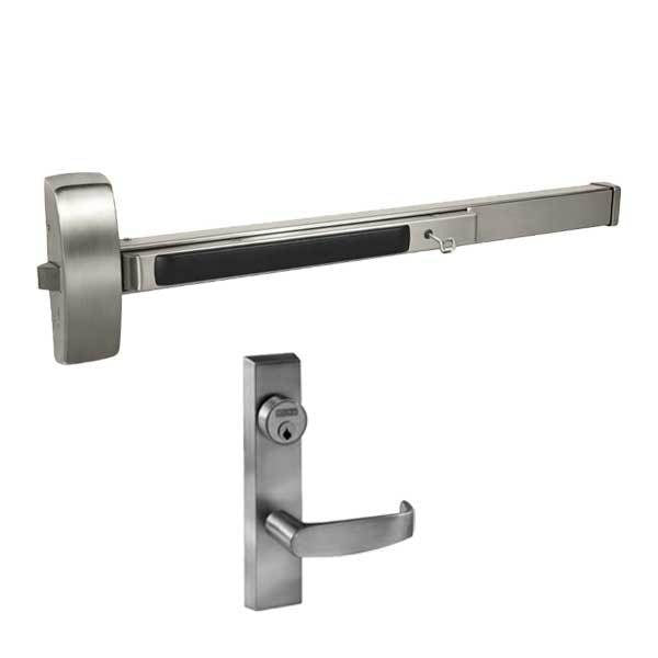 Sargent - 8804F - Rim Exit Device with Trim Lever - Satin Stainless Steel - Night Latch - Field Reversible - Remote Latch Retraction - 36" - Grade 1
